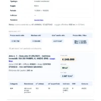 report con elencate le compravendite immobiliari